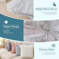 thumbnail image 6 of TOPCHANCES Soft Fluffy Throw Pillow Covers, Pack of 2 Decorative Couch Pillow Protector with Hidden Zipper, 18''x18'', Light Gray, 6 of 16