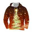 thumbnail image 1 of Sudadera con capucha para hombre, informal, con cordón, estampado navideño, deportiva, blusa de poliéster, 1 of 4