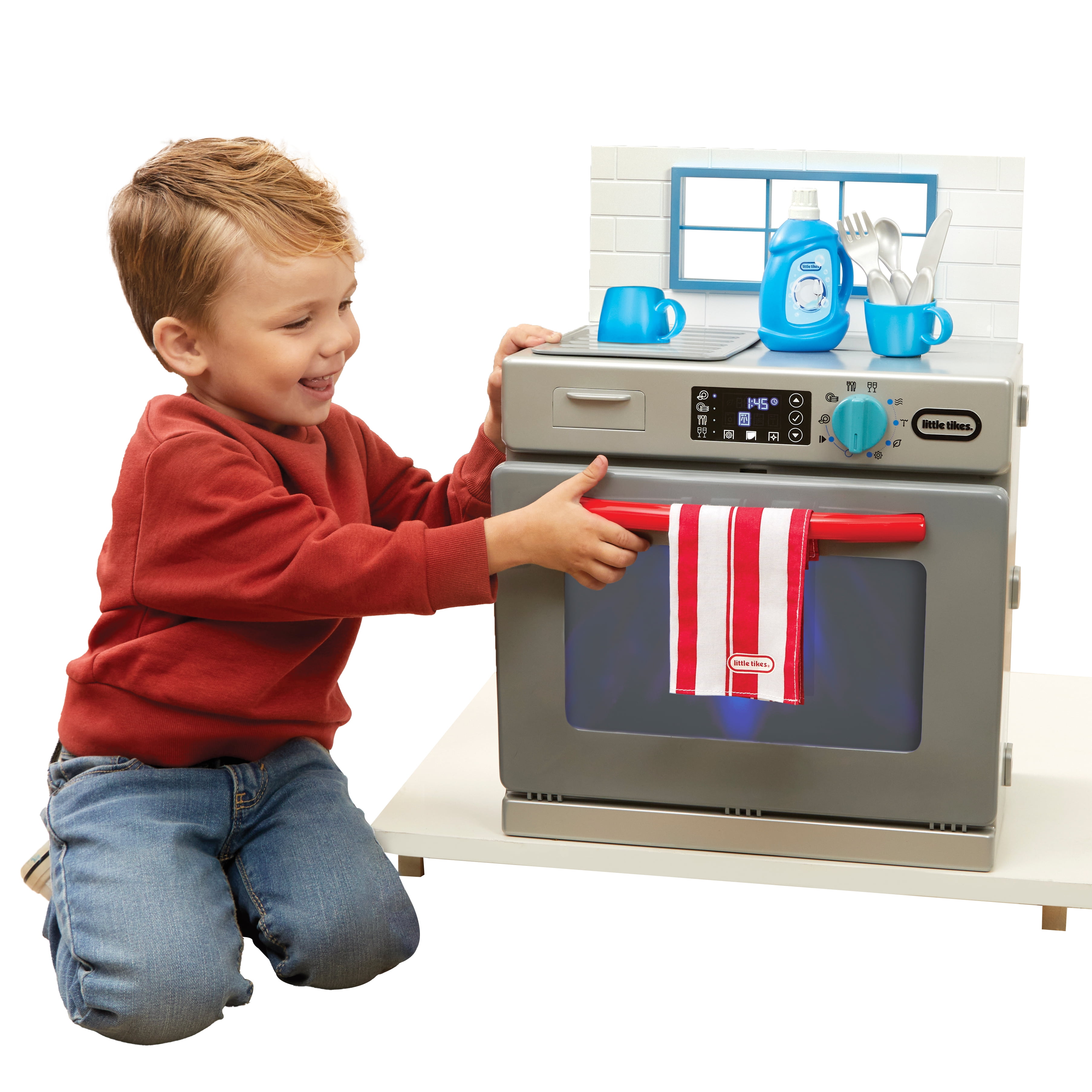 Little Tikes First Dishwasher, Pretend Play Appliance with 14 Kitchen Accessories, Kids Ages 2+