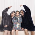 thumbnail image 5 of Border Collie Dog and Flower Florals Blanket Hoodies for Kids 6-13YR Oversize Wearable Blanket Hoodies for Boys Girls Teens, 5 of 7