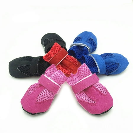 Sarkoyar 4Pcs Dog Puppy Pet Soft Mesh Anti-slip Shoes Boots Comfortable Casual Sneakers