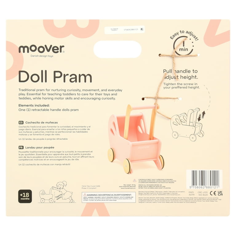Moover Toys Essentials Dolls Pram – Warm Grey Moover Toys Essentials Dolls Pram – Warm Grey
