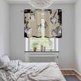 thumbnail image 4 of Cute Cat Kitchen Curtains Window Panels, Black Beige Vintage Animal Insulated Window Treatment Curtain, Grommet Curtains for Bedroom/Living Room/Bathroom, 2 Piece 27.5"Wx39"L, 4 of 8