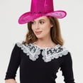 thumbnail image 6 of Slccxzc Sparkly Sequin Cowboy Hat Glitter Cowgirl Hat for Party and Disco for Halloween and Christmas Party, 6 of 7