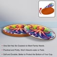 thumbnail image 4 of Octopus Microfiber Leather Round Coasters (6PCS) - Set of 6 Drink Coasters, 11x11 cm/4.3x4.3 Inches, and Heat Table Coasters for Glasses, Cups, and Mugs, 4 of 6