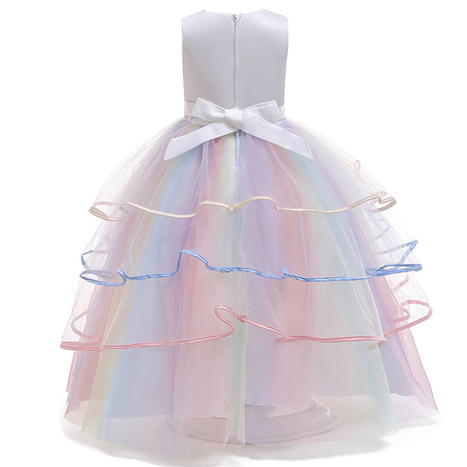 HAWEE Princess Girl Dress Long Tulle Gown Flower Girls Unicorn Dress