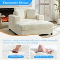thumbnail image 6 of Mjkone Oversized Accent Chair with Ottoman for Living Room, Single Indoor Lounge Sofa Armchair with Storage Armrests and Ottoman,Beige, 6 of 9