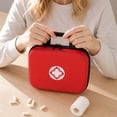 thumbnail image 3 of Hard Shell First Aid Kit, Portable Travel Carrying Red Medical Storage Bag, 1 Pack Lightweight Shockproof Organizer with Handle, for Outdoor Camping Home Office Emergency Medical Supplies Arrangement, 3 of 5