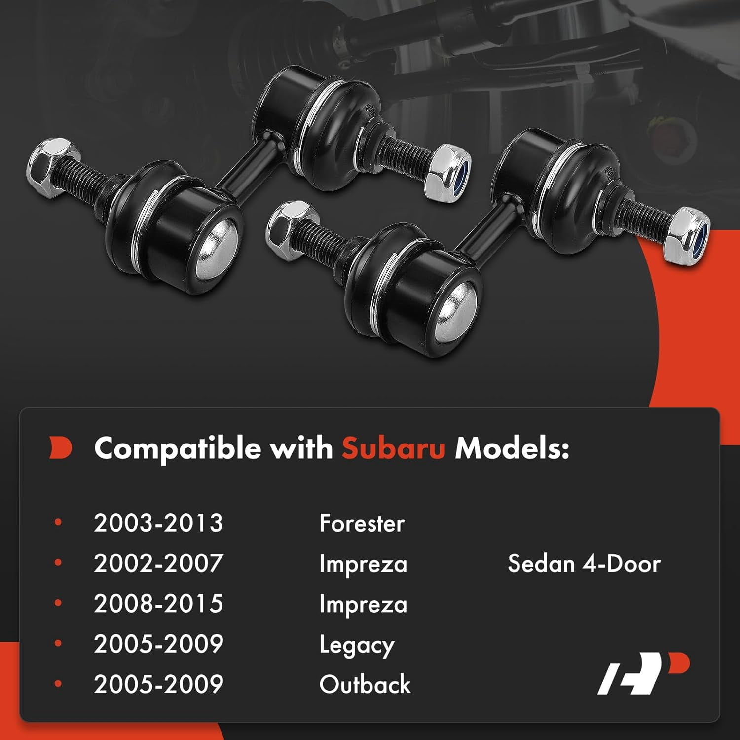 A-Premium 2 x Front Sway Bar Link Stabilizer Link Kit Compatible with Subaru Forester 2003-2013, Impreza 2002-2015, Legacy 2005-2009, Outback 2005-2009, Replace# K750049, 20420AG00A