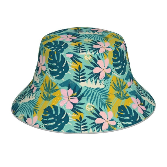 Balery Tropical Floral Sun Hats for Men Women Bucket Hat UPF 50  Buckey Hat Boonie Hat Foldable UV Protection Hiking Beach Fishing Summer