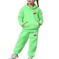 thumbnail image 5 of CAIXIA Girls Clothes 2 Piece Sweatsuit Set Girls Cozy Long Sleeve Hooded Sweatshirt and Pants Set Warm Casual Kids Outfit,Green, 5 of 7