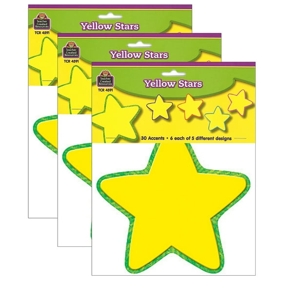 Teacher Created Resources Yellow Stars Accents, 90 Pieces