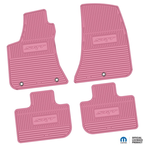 Flextread Floor Mats for 11-23 Dodge Charger RWD - Mopar Licensed Factory Fit - Pink w/ SRT Insert - 100% Made in USA
