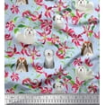 thumbnail image 1 of Soimoi Moss Georgette Fabric Floral,Sheepdog & Yorkshire Terrier Dog Print Sewing Fabric Yard 42 Inch Wide, 1 of 1