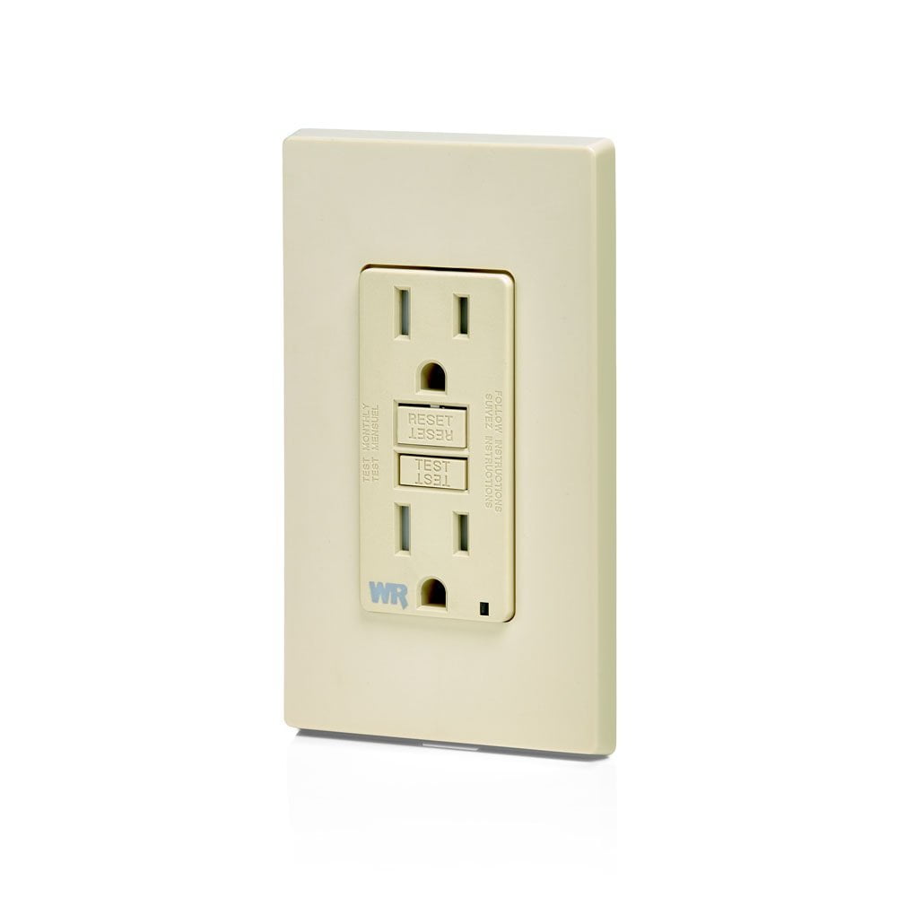 Leviton Smartlockpro Weather & Tamper-Resistant Duplex Gfci Receptacle With Led, Ivory, Nema 5-15R, 125 Volts, 15 Amps