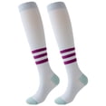 thumbnail image 1 of Calcetines deportivos hasta la rodilla celeste blanco marino, 1 of 5