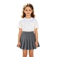 thumbnail image 3 of WOYY Girls High Rise Pleated Skirt School A Line Skirts with Built-In Shorts, Grey, Sizes 3-12, 3 of 8