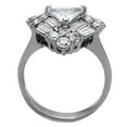 thumbnail image 3 of Women's High Polished Stainless Steel Engagement Ring with 7.7 mm AAA Cubic Zirconia - Size 6, 3 of 5