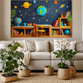 thumbnail image 6 of Colorful Space Themed Backdrop Banner with Planets Stars and Rockets for Kids Room Decor Party Supplies Photography Props and Classroom Decoration, 6 of 8