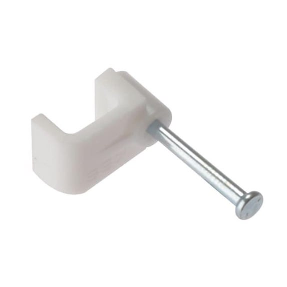 Forgefix - Cable Clip Flat White 1.00mm Box 100