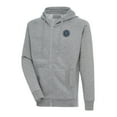 thumbnail image 2 of Men's-Antigua  Heather Gray New York City FC Victory Fleece Raglan Full-Zip Hoodie, 2 of 3