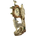thumbnail image 2 of Ebros Howling Gray Wolves Family Table Clock with Pendulum 10.5" Height Decor, 2 of 4