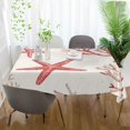 thumbnail image 3 of Yayeee Tablecloths 54" x 72" Rectangle Wrinkle Resistant Party Table Cover, White Starfish, 3 of 8