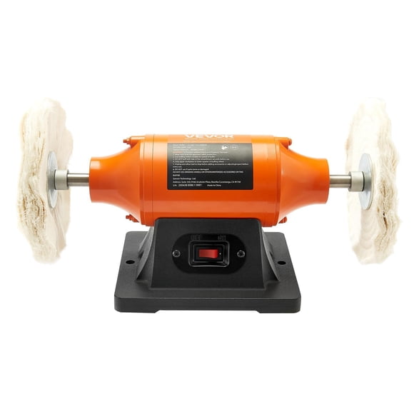 Pulidora de sobremesa VEVOR 3/4 HP, 8 pulgadas, 3450 RPM, con ruedas de tela