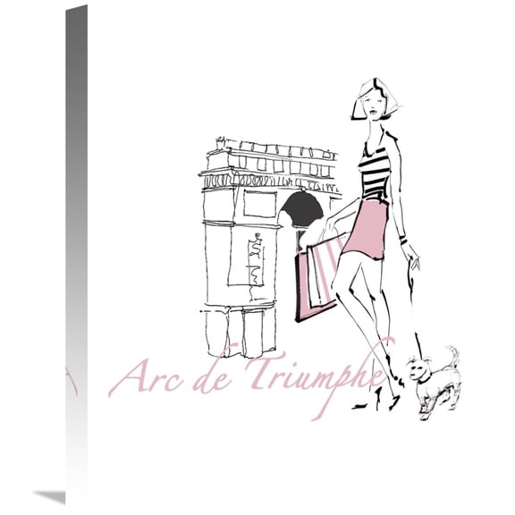 Global Gallery Avery Tillmon 'French Chic II Pink on White' Canvas Wall Art