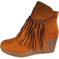 thumbnail image 2 of Pierre Dumas - Womens Candy-1 Wedge Fringe Ankle Bootie 39677-11B(M)US Tan, 2 of 2