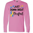 thumbnail image 3 of Inktastic Just Down RIght Perfect Down Syndrome Awareness Ribbon Long Sleeve T-Shirt, 3 of 5