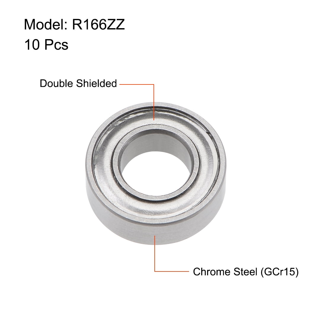Unique Bargains Double Shielded Deep Groove Ball Bearings Z2 P0 0.19" x 0.38" x 0.13"