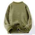 thumbnail image 4 of TFEOQRY Men's Crew Neck Sweater Ribbed Knitted Loose Long Sleeve Solid Color Casual Pullover Fall Winter Top Olive Green, 4 of 4