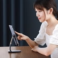thumbnail image 2 of Phone Holder Foldable Adjustable Desktop Phone Stand Plastic Portable Portable Phone Stand Adjustable Mobile Bracket, Black, 2 of 6