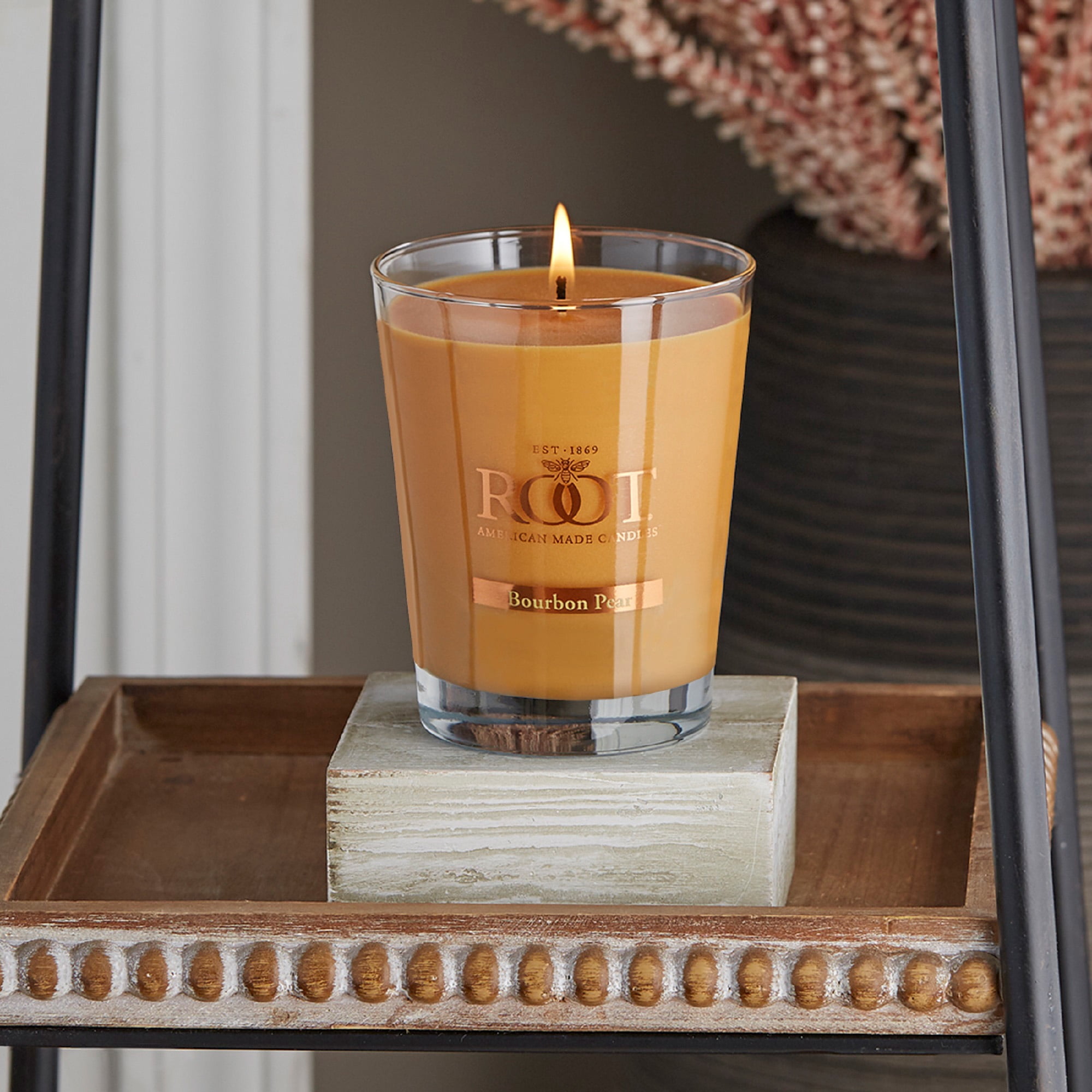 ROOT Candles Bourbon Pear 10.5 oz Large Veriglass Jar