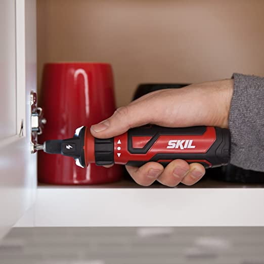 Hongchun SKIL Rechargeable 4V Cordless Screwdriver with Circuit Sensor Technology Includes 9pcs Bit 1pc Bit Holder USB Charging Cable SD561201