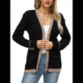 thumbnail image 1 of Suéteres Tipo Cárdigan para Mujer, de Punto, de Larga, con Botones y Bolsillos, para Otoño e Invierno Negro XL, 1 of 10