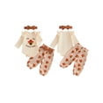 thumbnail image 2 of Cjfdfy Newborn Baby Girl Thanksgiving Fall Outfit Turkey Long Sleeve Romper Print Pants and Bow Headband 3pcs Infant Cute My First Thanksgiving Fall Winter Outfits 0-18M, 2 of 9