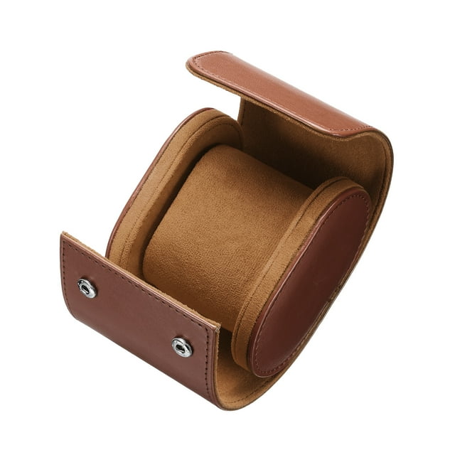 Funda de viaje para reloj de cuero, caja para un reloj para hombres y mujeres, 1 ranura, marrón