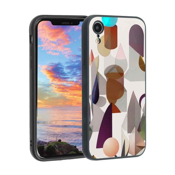 Geometry-137 Phone Case, Degined for iPhone XR Case Men Women, Flexible Silicone Shockproof Case for iPhone XR