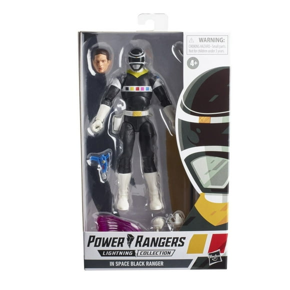 Power Rangers Lightning Collection In Space Black Ranger 6-Inch Premium Collectible Action Figure Toy with Accessories