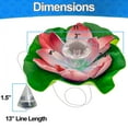 thumbnail image 6 of Solar Floating Lotus Flower Pool LED Lights - w/ Crysal Relfecting Anchor, Color Changing, Waterproof Pond Lily Pad Light Decor with Automatic Lights & Solar Panel - 1PC, Red, 6 of 11