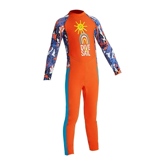 Trajes de baño de buceo para niños Trajes térmicos completos para kayak Verano M Naranja