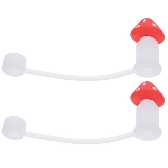 OULII 2-Pack Reusable Silicone Straw Covers Cute Protective End Caps for Straws Party Decoration Accessories