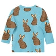 thumbnail image 5 of PWPSG Kids Easter Shirts 2026 Cute Rabbit Bunny Print Pullovers 3/4 Sleeve Crewneck Blouses Lightweight Summer Casual Shirts Funny Egg Graphic Tees for Girl Blue 5-6 Years, 5 of 6