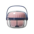 thumbnail image 2 of Pastillero, 4 Compartimentos Grandes Doble Sello Gran Capacidad Impermeable Sello Bolsillo Viaje Almacenamiento Tabletas Contenedor para , pequeña pequeño rosa Salvador organizador de tabletas, 2 of 7
