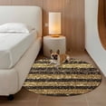 thumbnail image 3 of Black Golden Striped Large Round Rug 8 FT, Non Slip Living Room Area Carpet, Luxury Farmhouse Stripes Washable Soft Circle Rug Non-Shedding Floor Carpet for Bedroom Office Dining Room, 3 of 9
