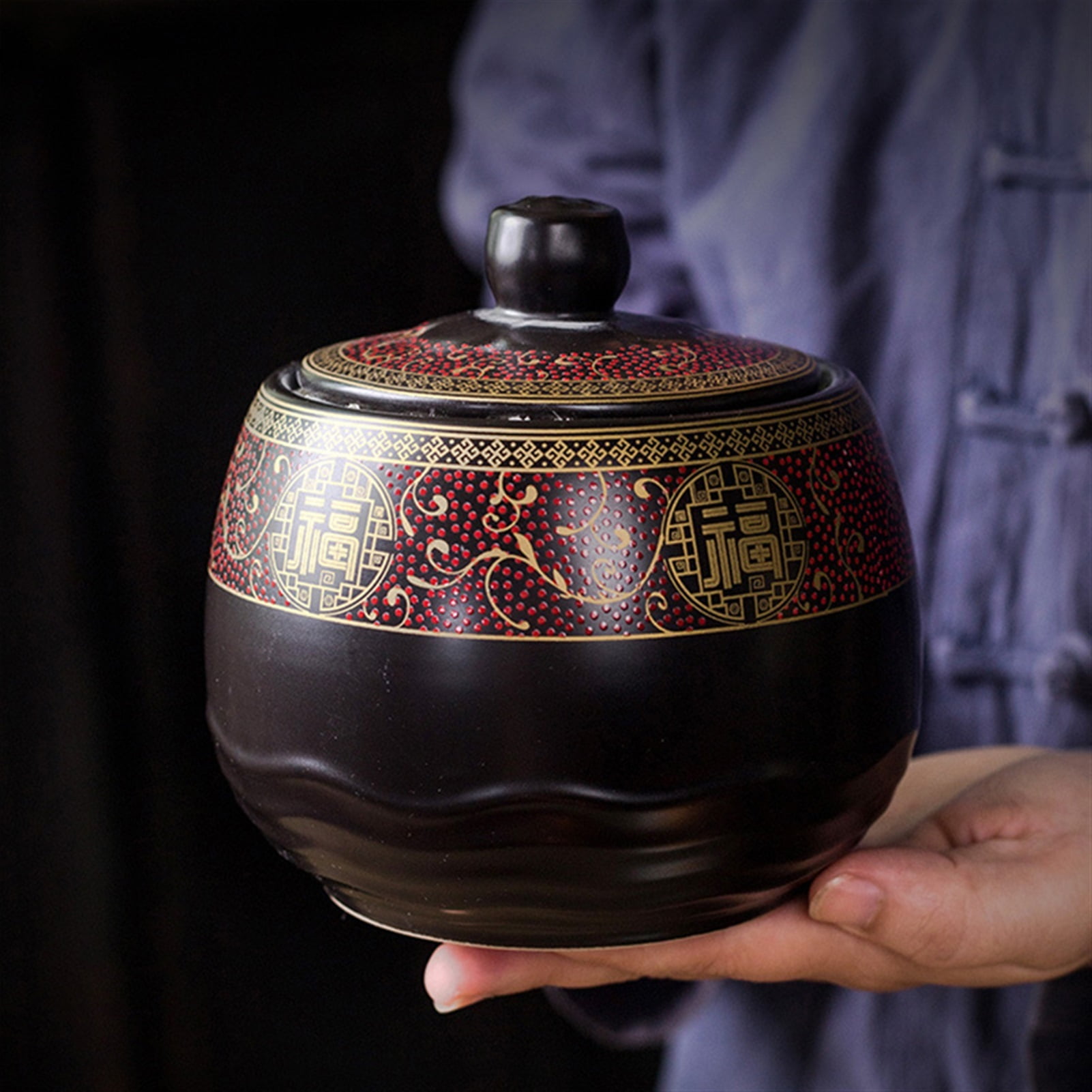 Pet Urn High End Ceramic Pot Classical Sealed Pot Animal Birds Amphibian Universal Cremation Ash Pot
