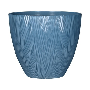 Mainstays River Recycled Recycled Resin Planter, Blue, 12in x 12in x 10.4in