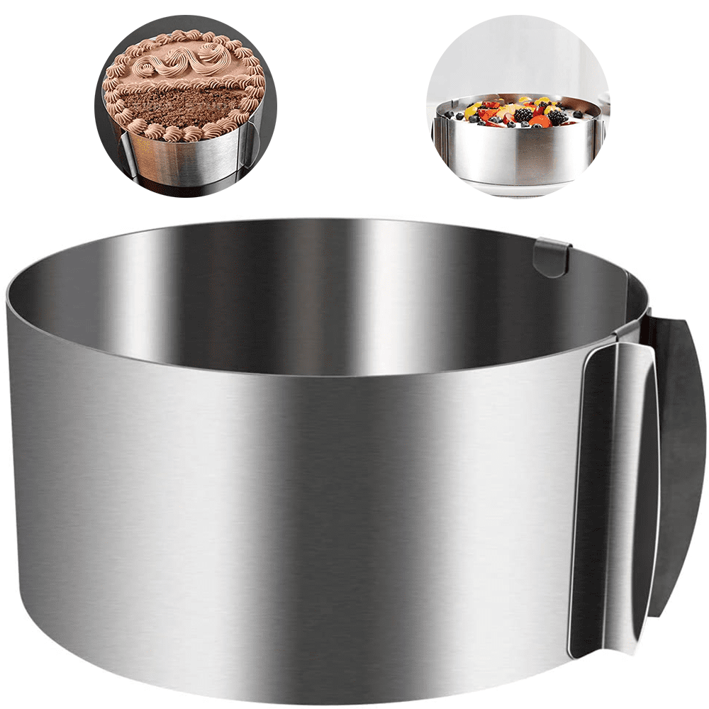 Stainless Steel 6 to12 Inch Adjustable Cake Mousse Mould Cake Baking Cake Decor Mold Ring 